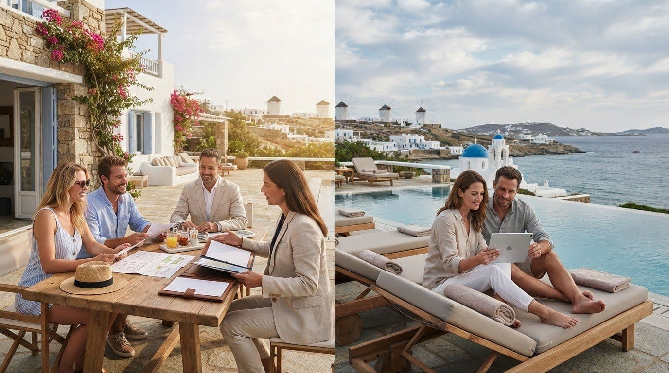 Luxury villa agency vs Airbnb Luxe for Mykonos rental prices